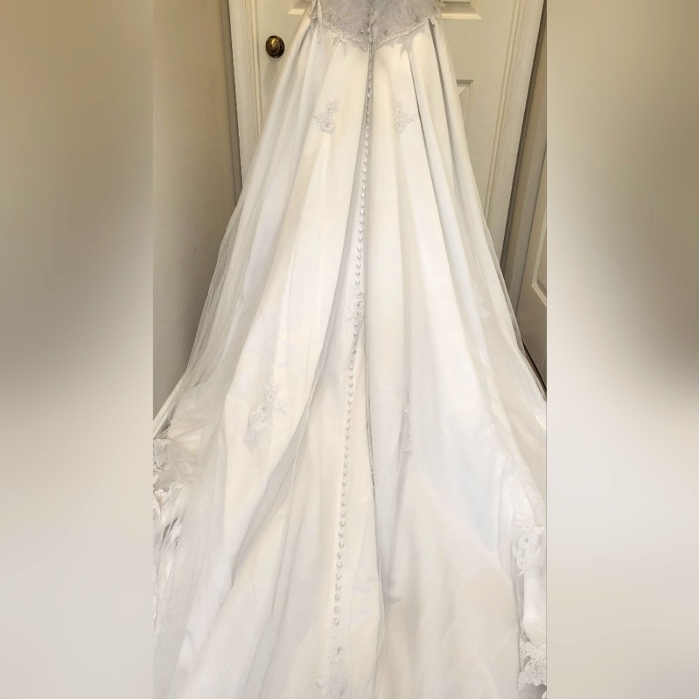 Anjolique Gorgeous White Boutique Gown Dress w/ Long Train - Picture 10 of 16